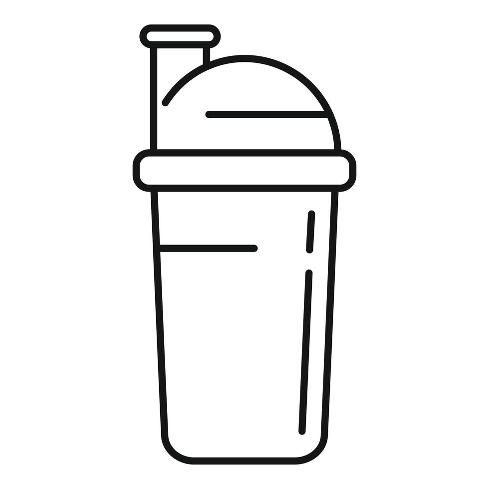 icono de agitador de fitness, estilo de esquema vector