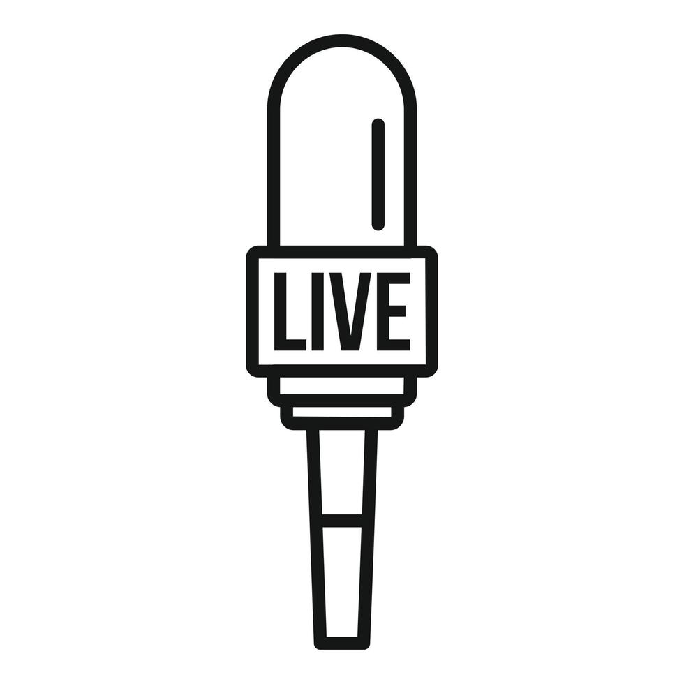 Live fake news icon, outline style vector