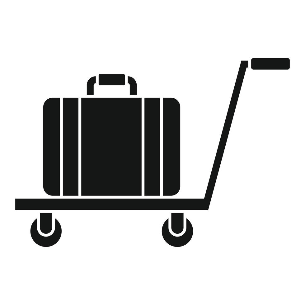 Room service bag cart icon, simple style vector