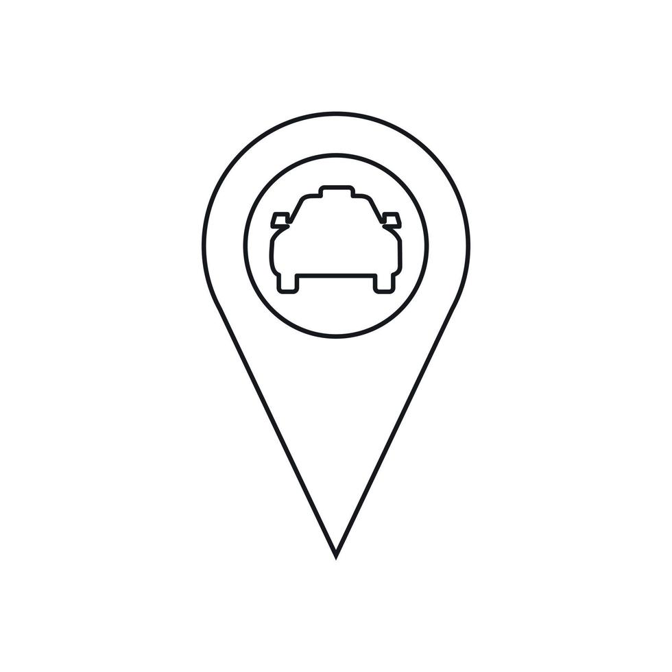 Geo taxi icon, outline style vector