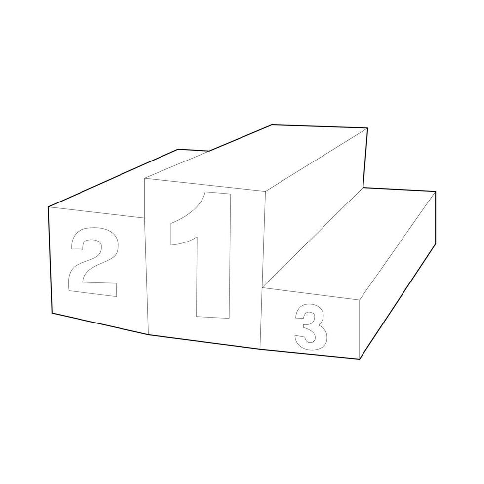 Prize podium icon, outline style vector