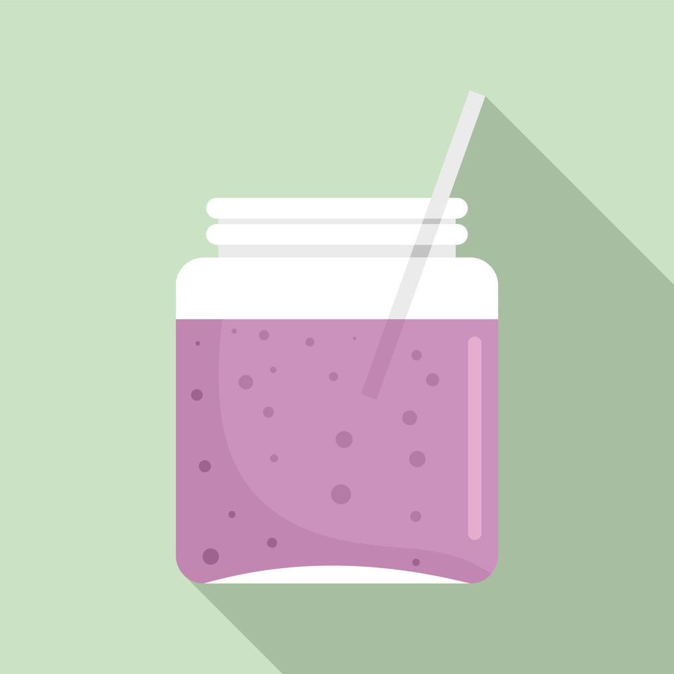 Blackberry smoothie icon, flat style vector