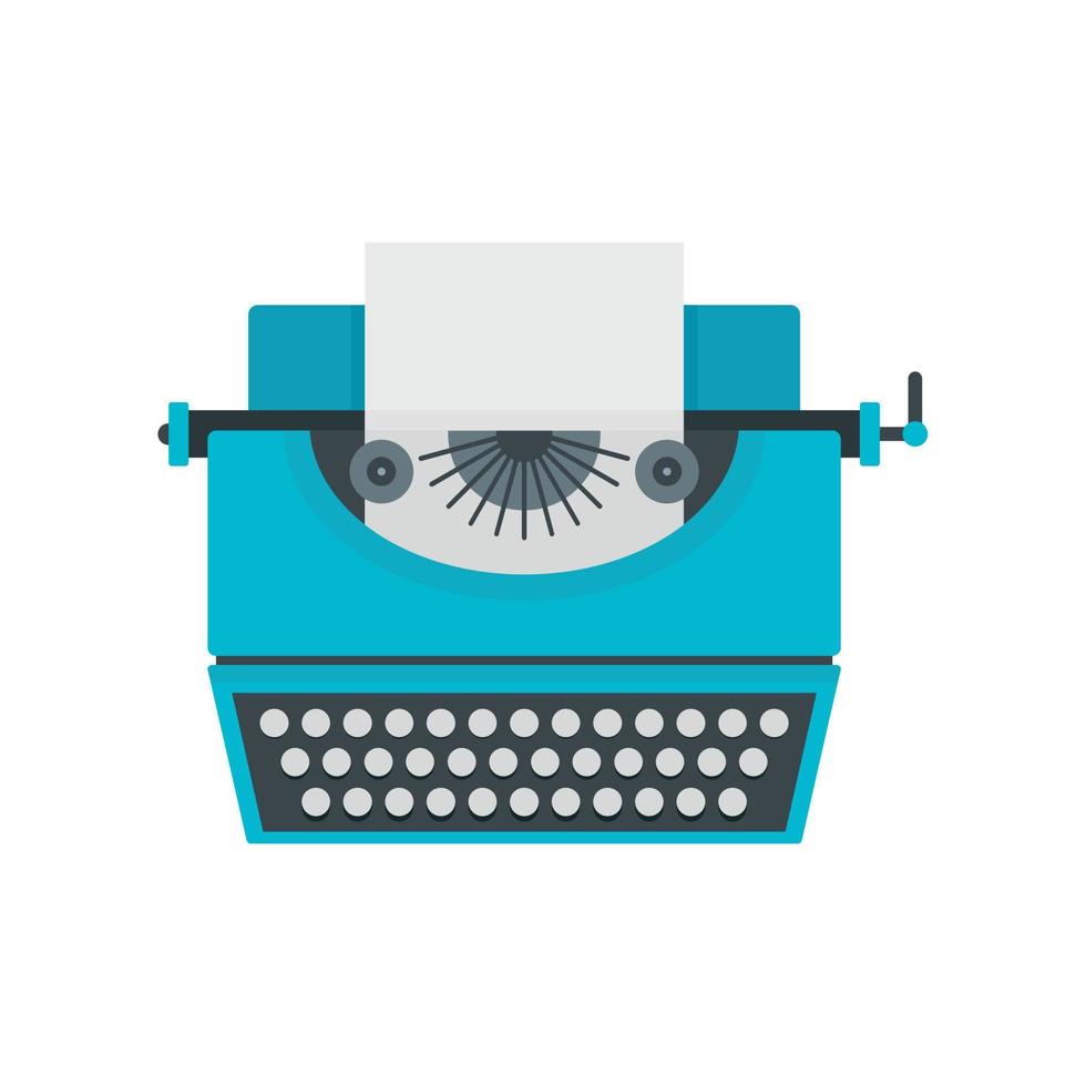 Vintage typewriter icon, flat style vector