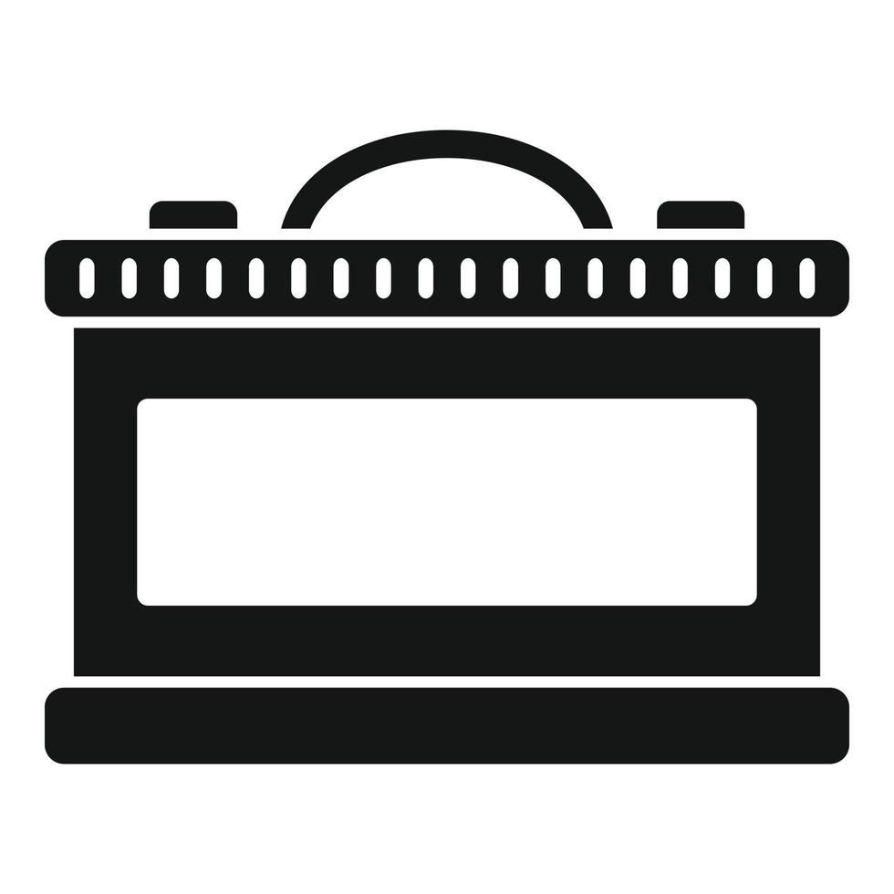 Car battery icon, simple style vector