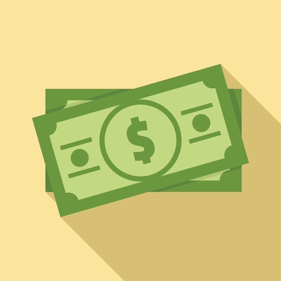 Dollar cash icon, flat style vector