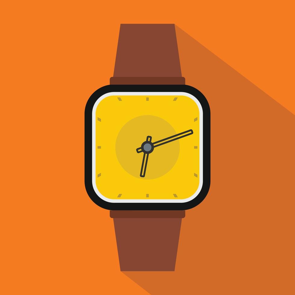 reloj de pulsera, icono retro, estilo plano vector