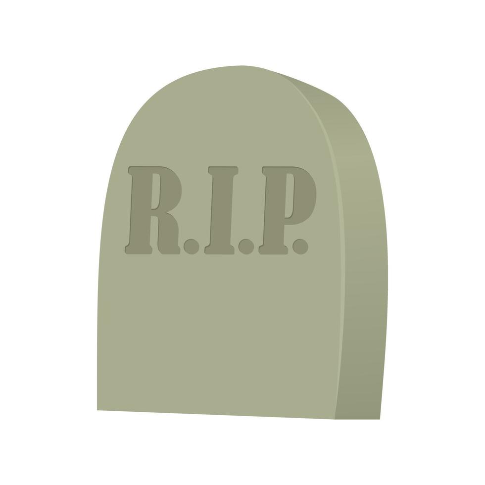Monument on grave icon, cartoon style vector
