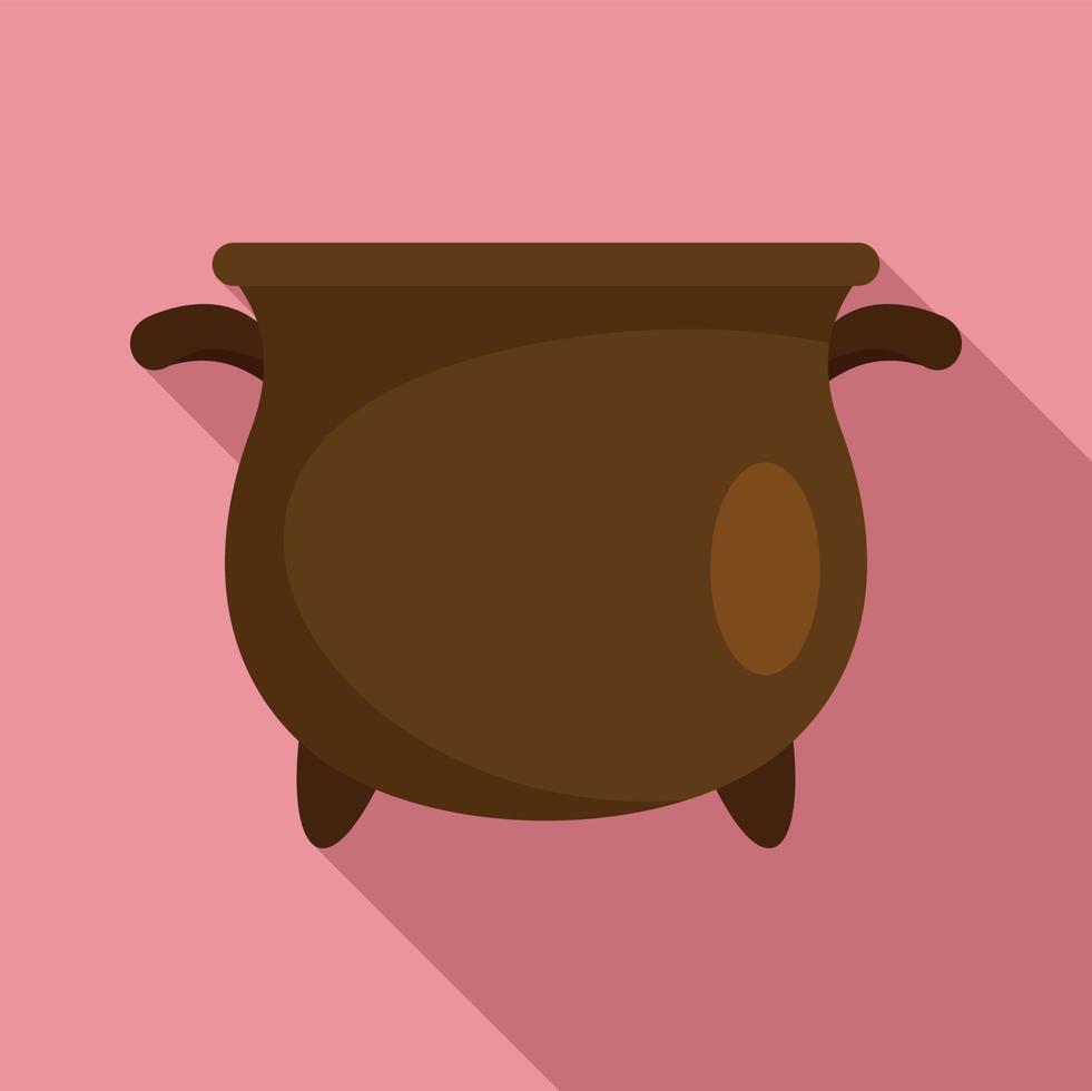 Magic cauldron icon, flat style vector