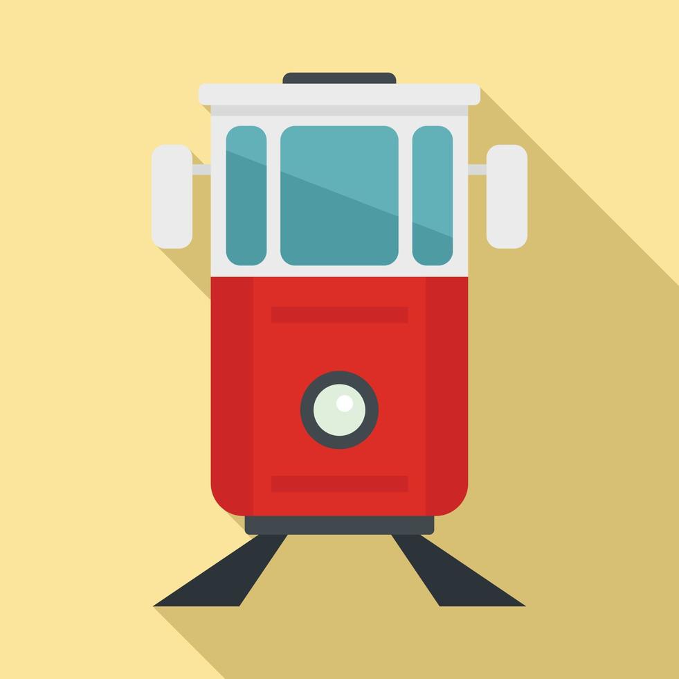 Turkish tramway icon, flat style vector