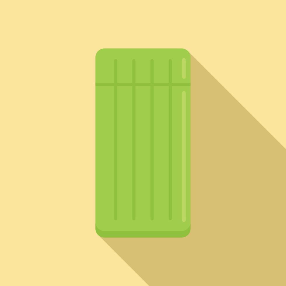 Pillow inflatable mattress icon, flat style vector