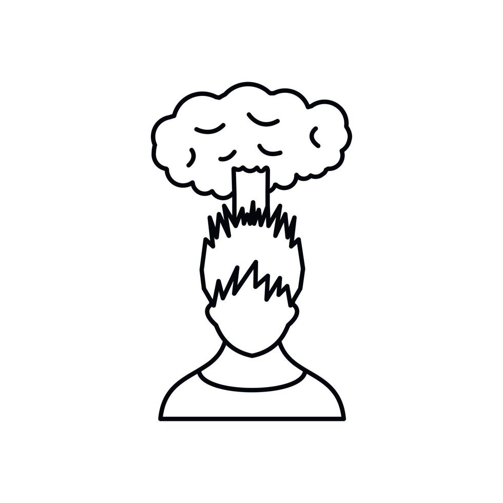 Man with cloud over head icon, outline style vector