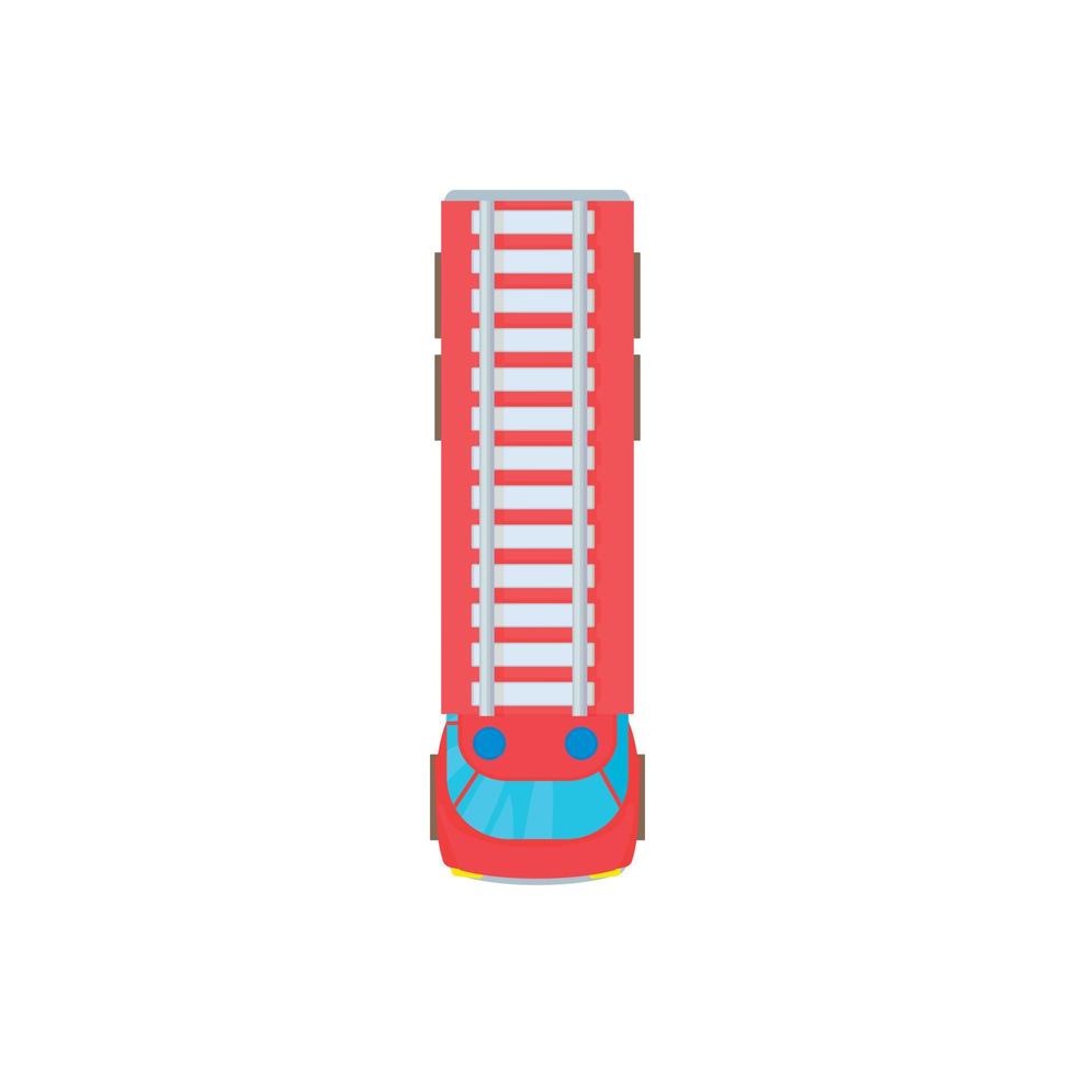 Fire truck top view icon, cartoon style vector