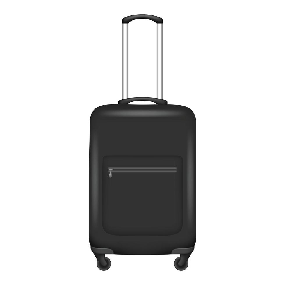 icono de bolsa de viaje negra, estilo realista vector