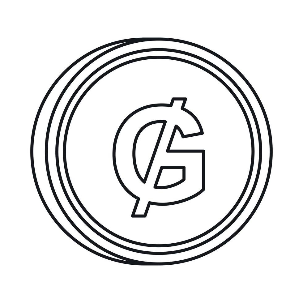 Paraguayan guarani sign icon, outline style vector