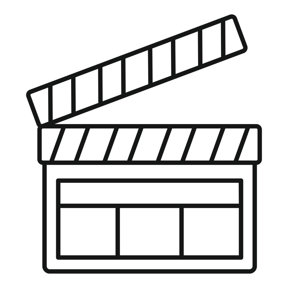 Film clapper icon, outline style vector