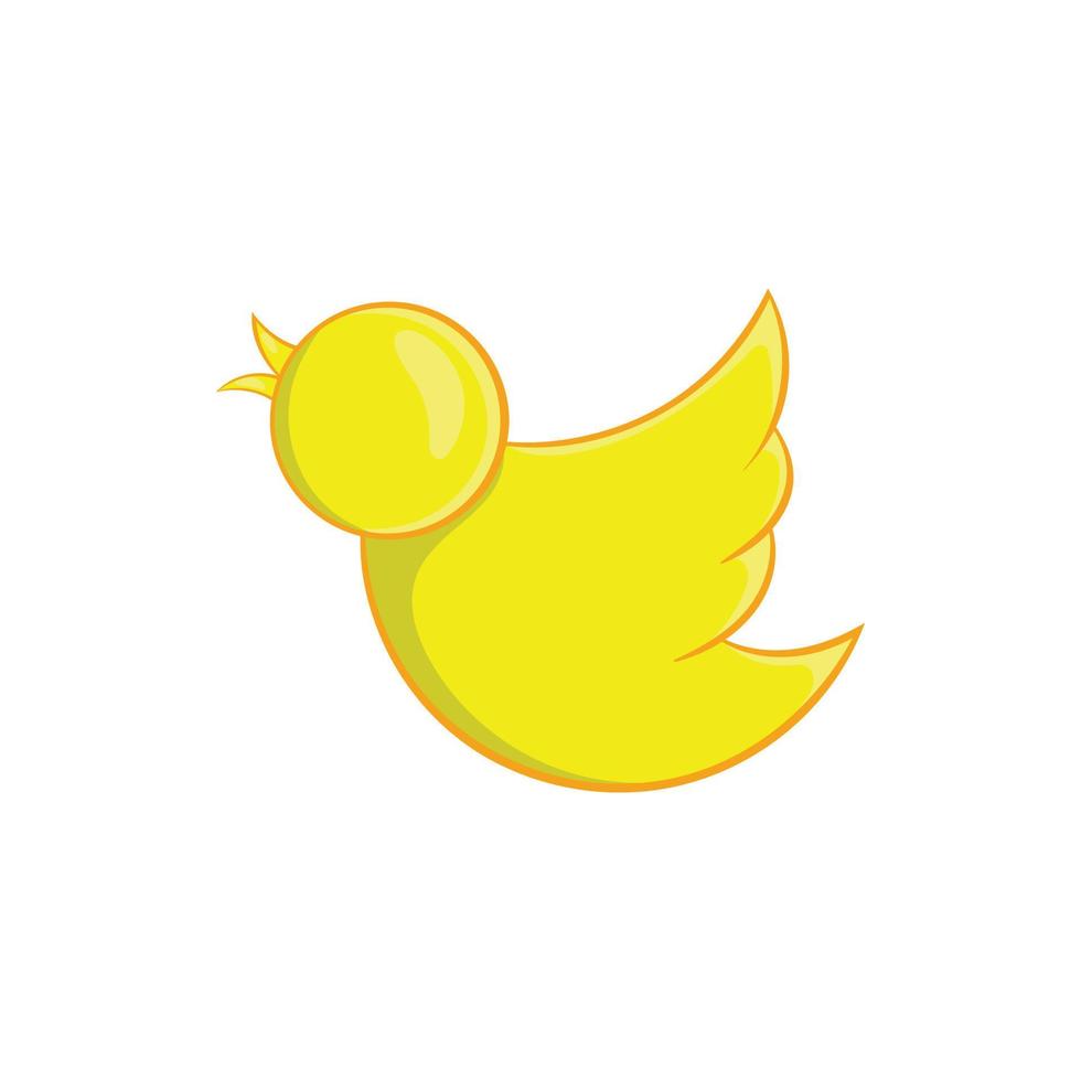 icono de pájaro amarillo, estilo de dibujos animados vector