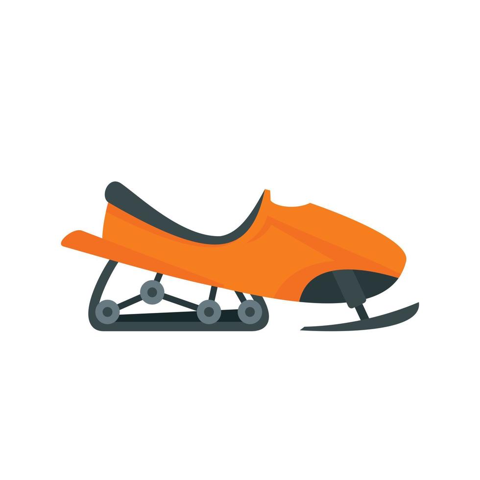 Small snowmobile icon, flat style vector