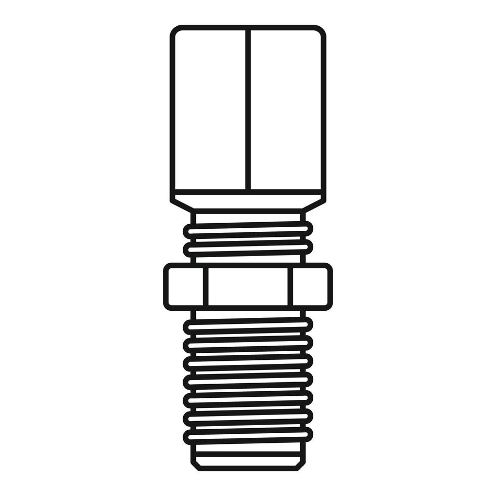 icono de tornillo de oro, estilo de contorno vector