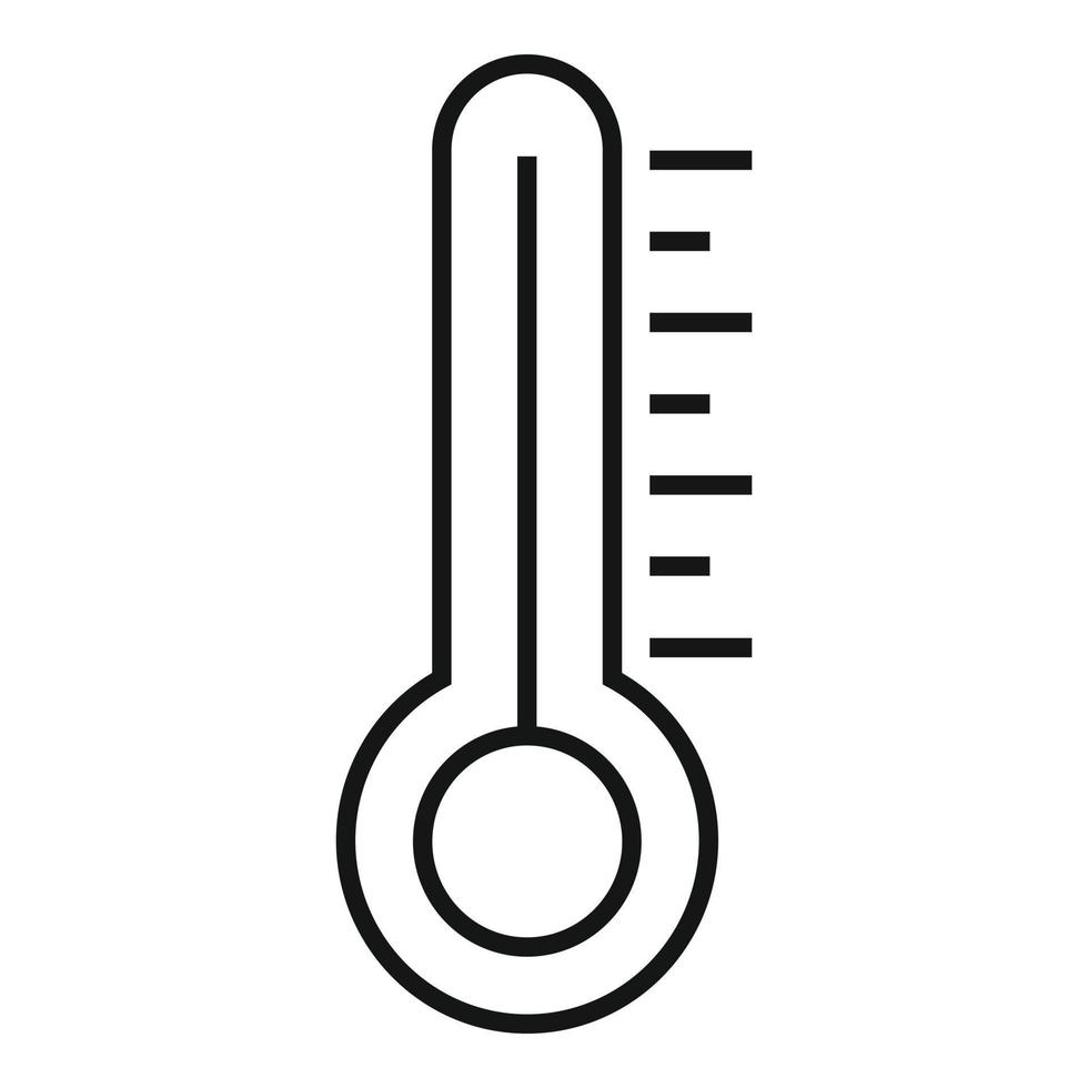 icono de alta temperatura de verano, estilo de esquema vector