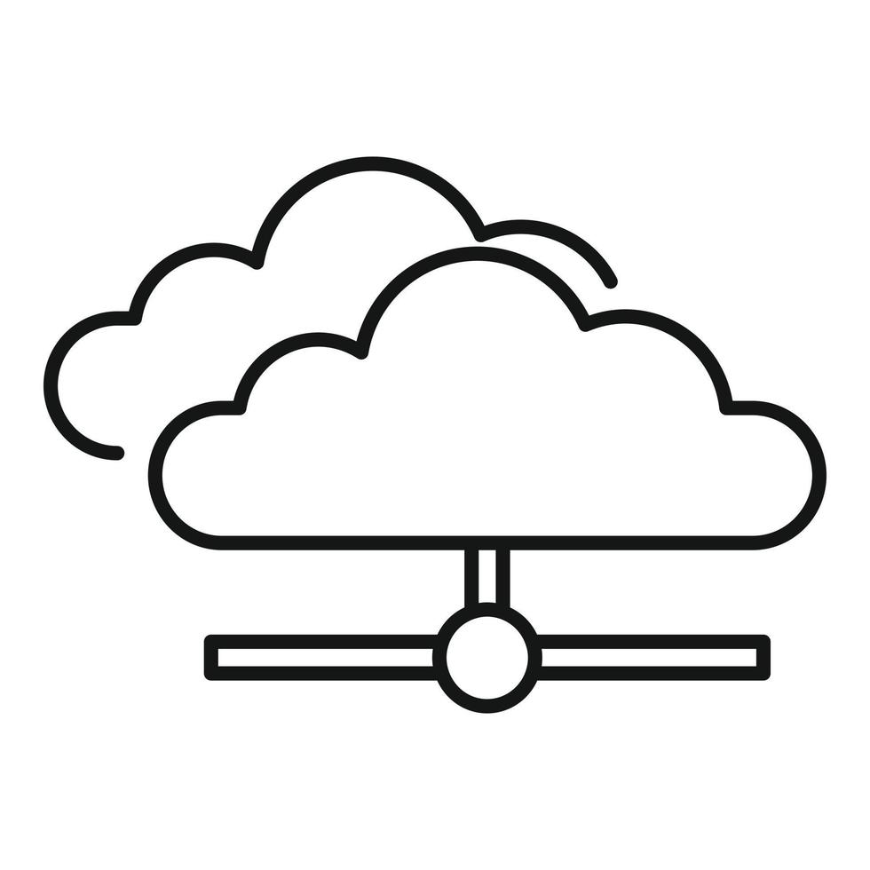 Server data cloud icon, outline style vector