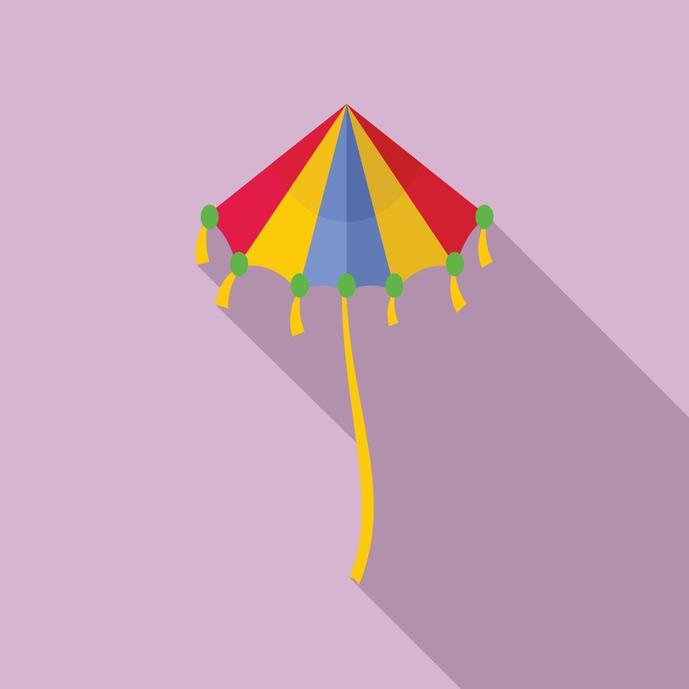 Rainbow kite icon, flat style vector