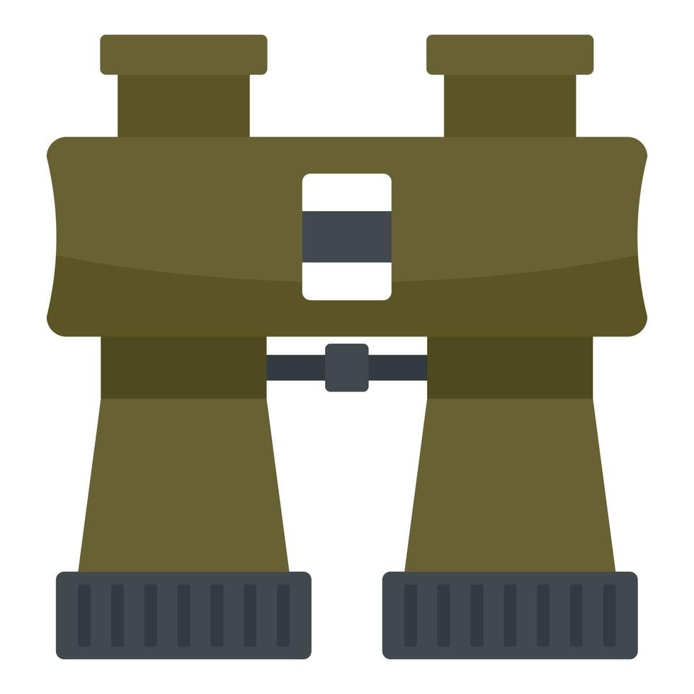 Hunter binoculars icon, flat style vector