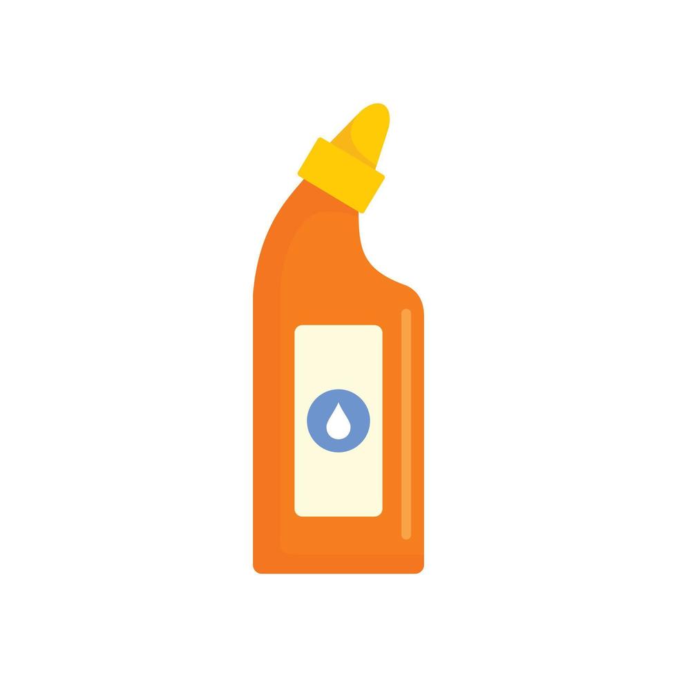 icono de botella de limpieza, estilo plano vector