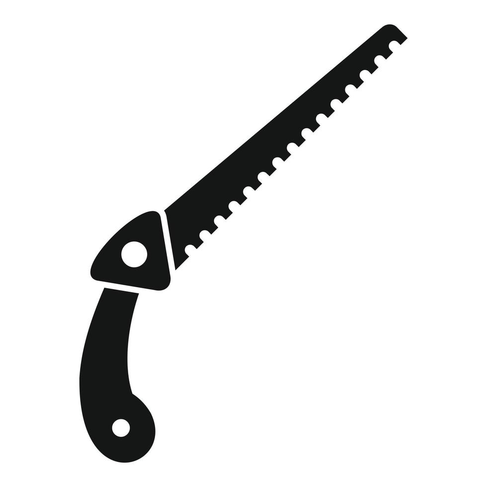 Hand garden saw icon, simple style vector