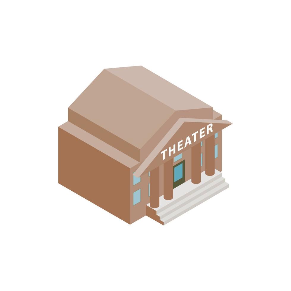 Theatre building icon in isometric 3d style vector