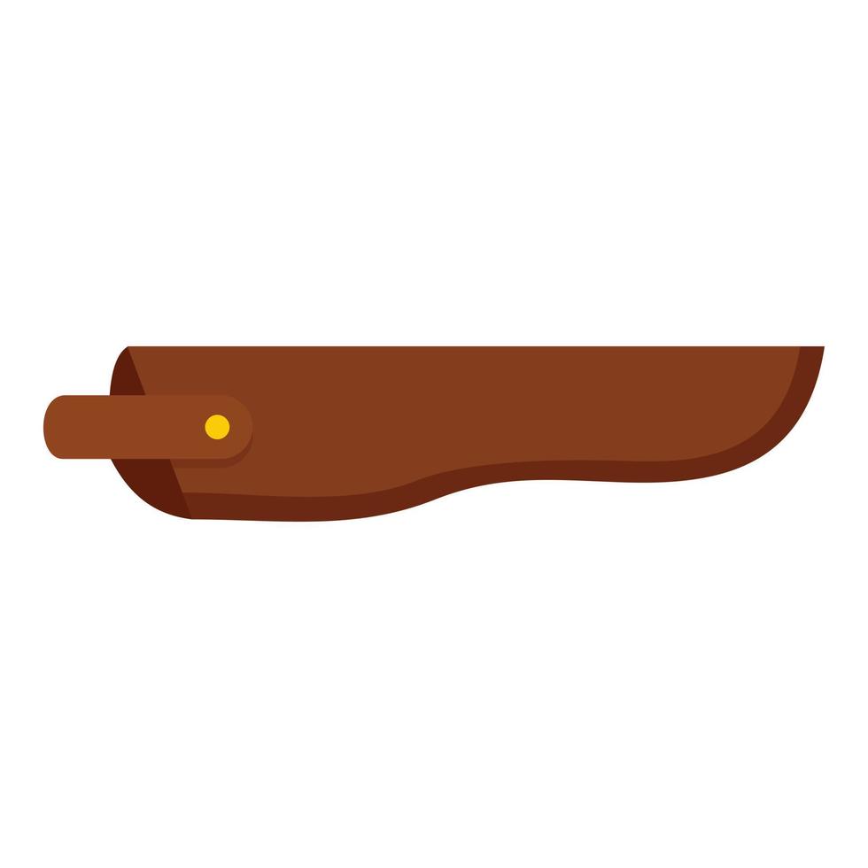 icono de concha de cuero de cuchillo, tipo plano vector