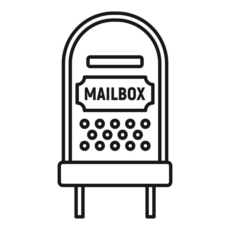 Old mailbox icon, outline style vector