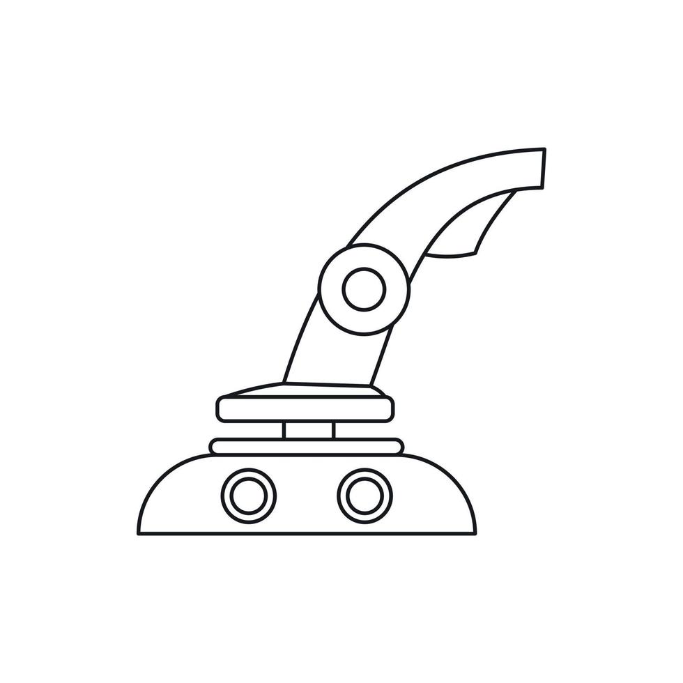 Computer video game joystick icon, outline style vector