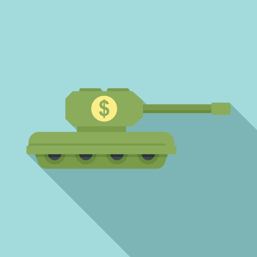 icono de tanque de guerra comercial usa, estilo plano vector