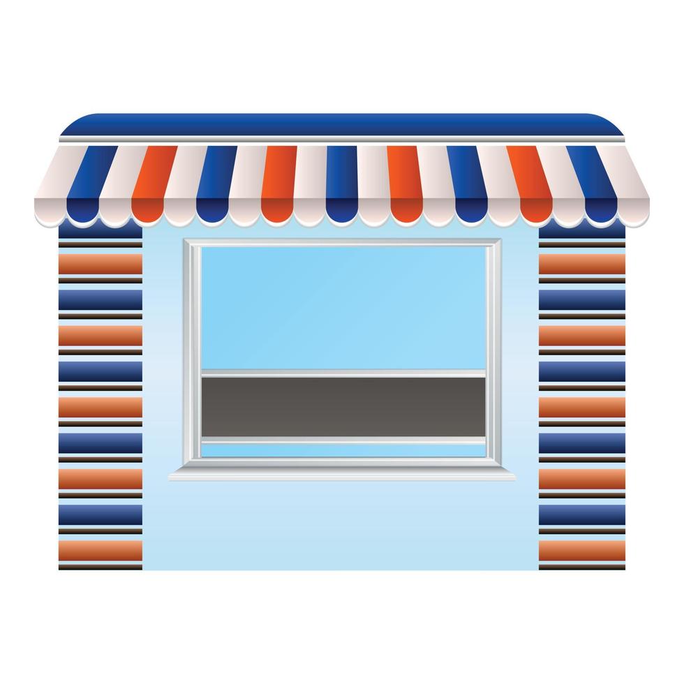 Street shop kiosk icon, cartoon style vector