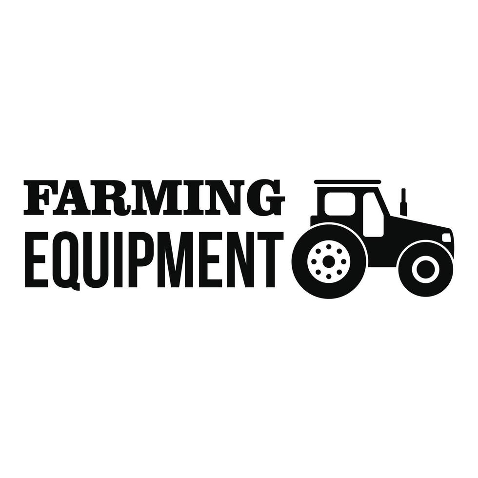 Farming tractor logo, simple style vector