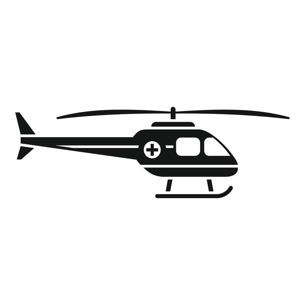 Rescue helicopter icon, simple style vector