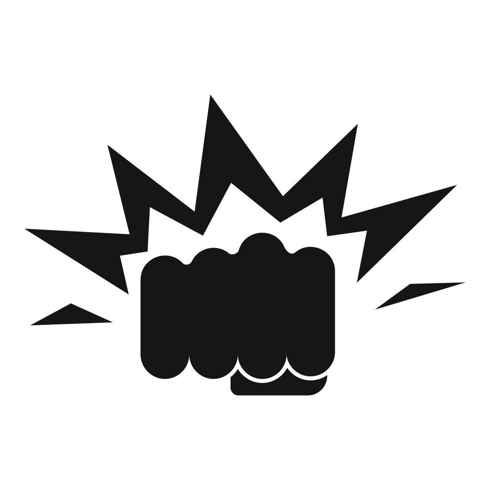 Fist violence icon, simple style vector