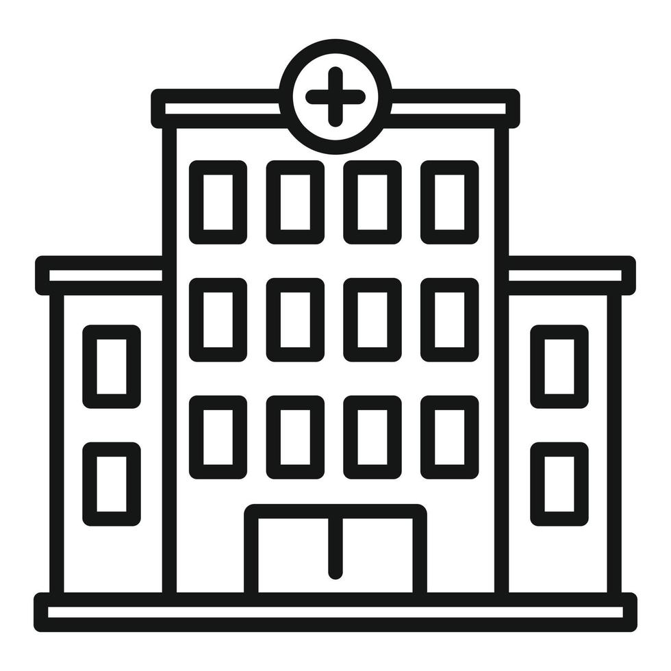 Hospital building icon, outline style vector