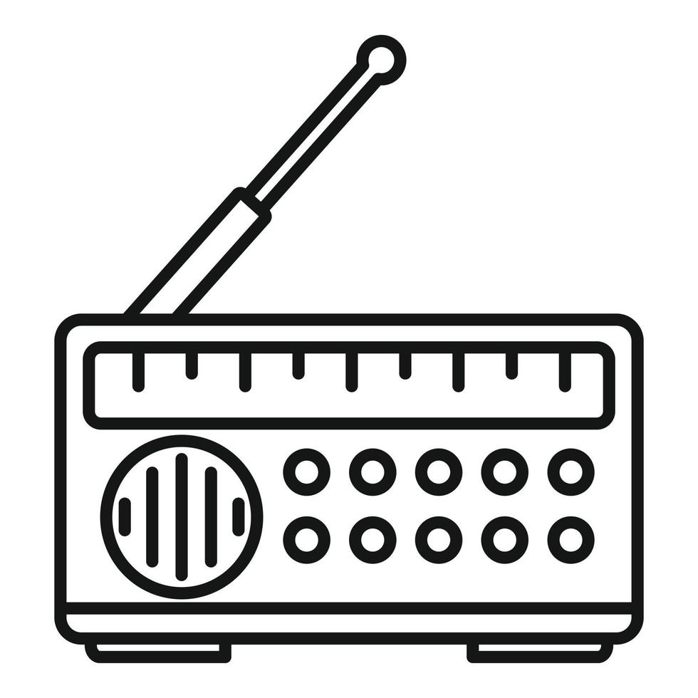 Radio fake news icon, outline style vector