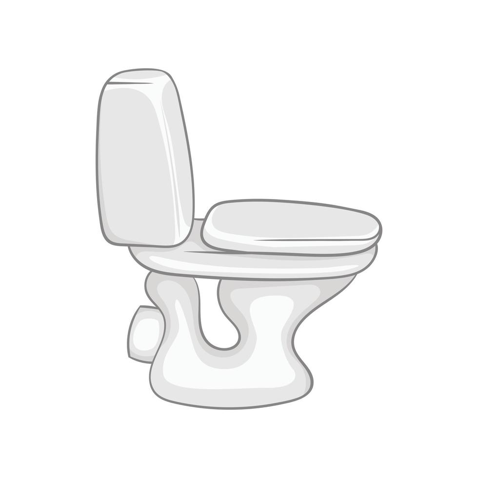 White toilet bowl icon, cartoon style vector