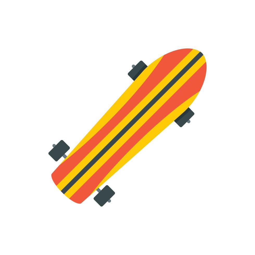 Striped skateboard icon, flat style vector