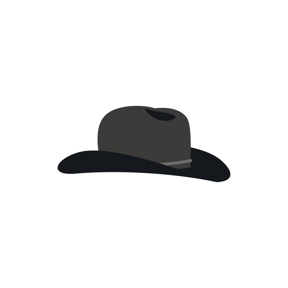 Cowboy hat icon in flat style vector