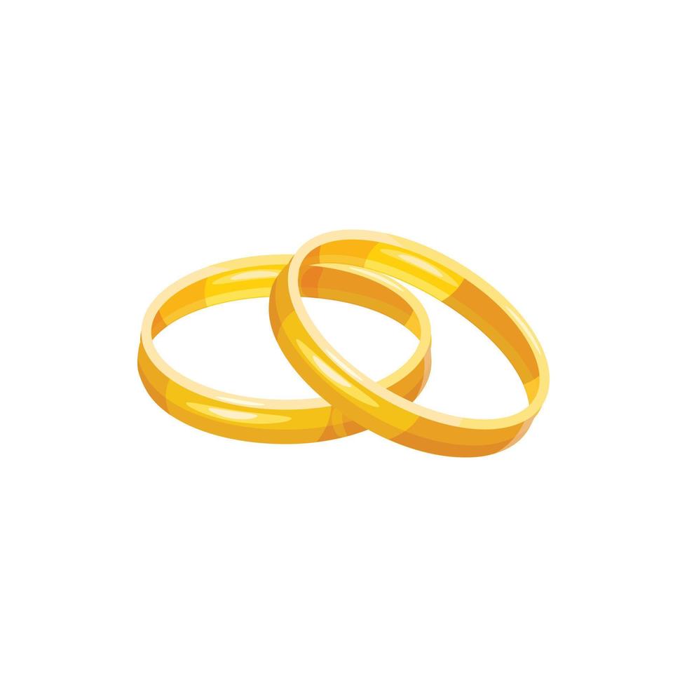 icono de anillos de boda, estilo de dibujos animados vector