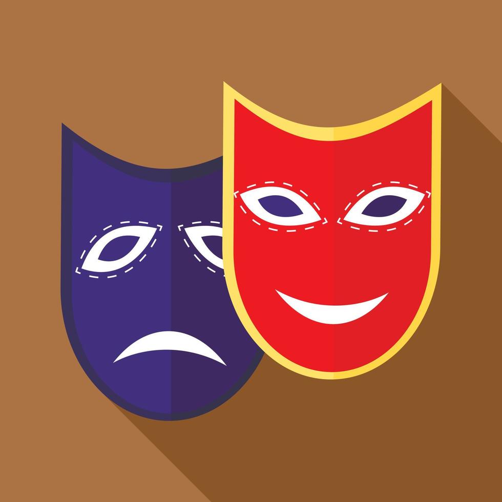 Carnival mask icon, flat style vector