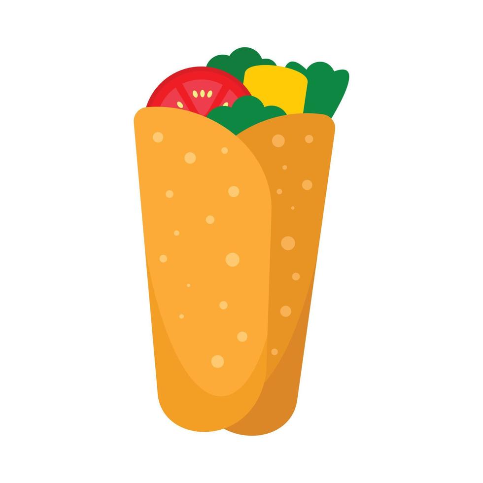 icono de burrito, estilo plano vector