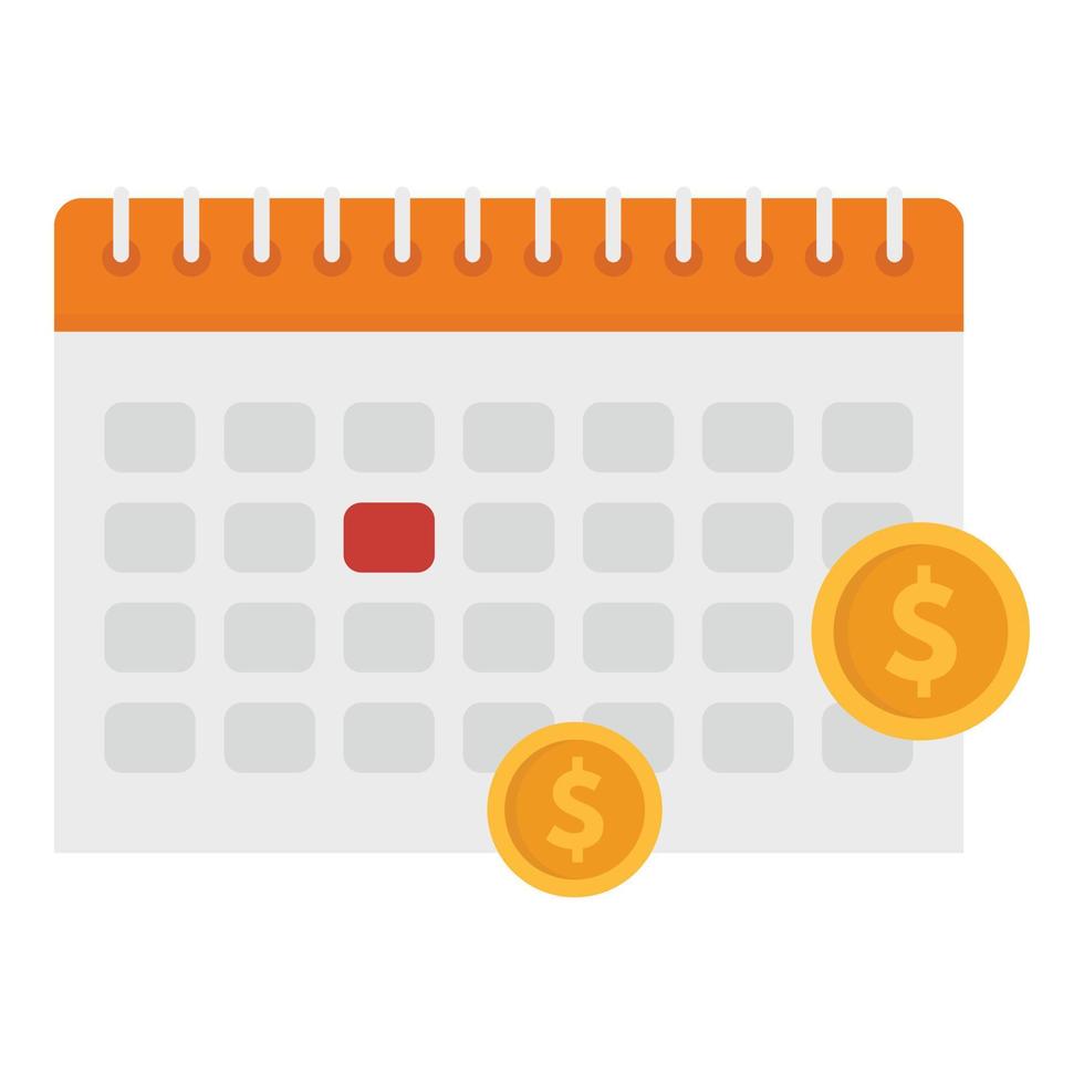 icono de calendario fiscal, estilo plano vector