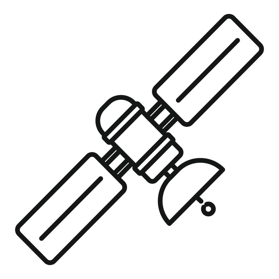 icono de satélite espacial, estilo de esquema vector