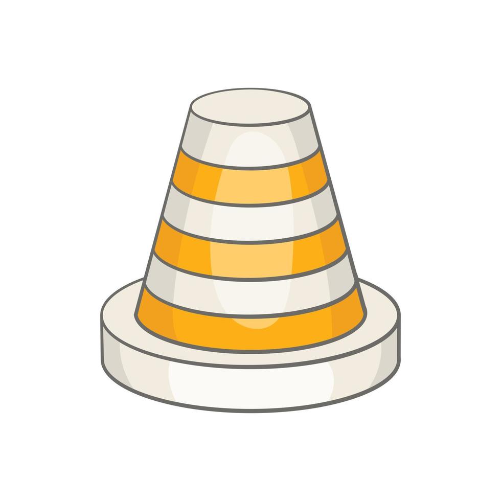 Traffic cone icon, cartoon style vector