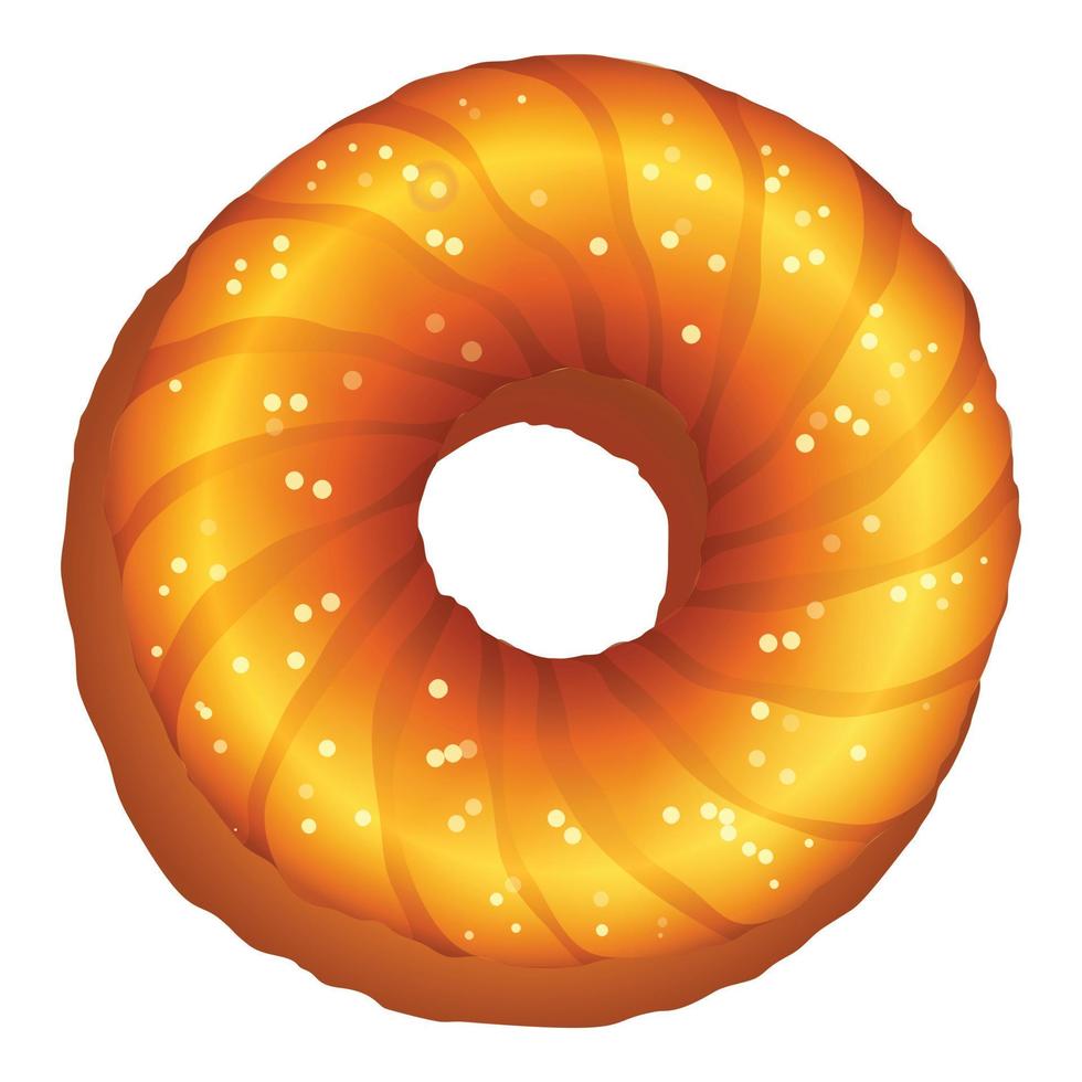 Donut biscuit icon, cartoon style vector