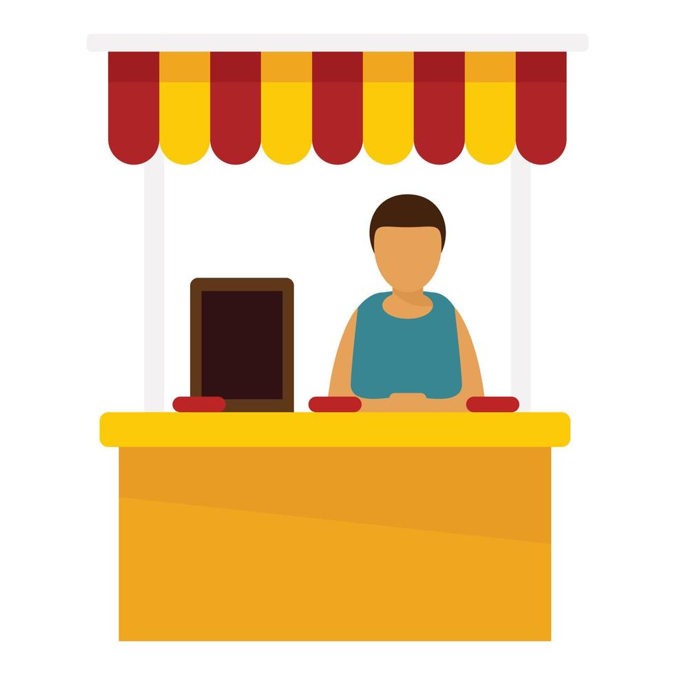 Street shop icon, flat style vector
